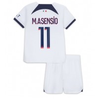 Billiga Paris Saint-Germain Marco Asensio #11 Barnkläder Borta fotbollskläder till baby 2023-24 Kortärmad (+ Korta byxor)